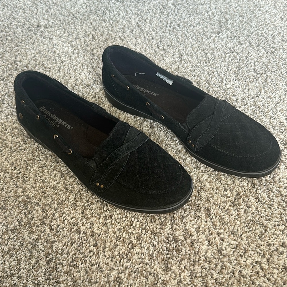 Ortholite grasshoppers loafers. Black. New. Size 9.5